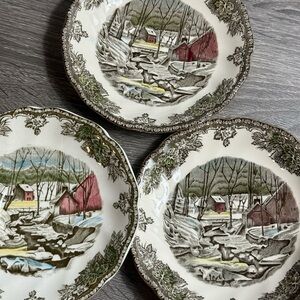 Johnson Brothers The Friendly Village “The Ice House” (set of 3) saucers.